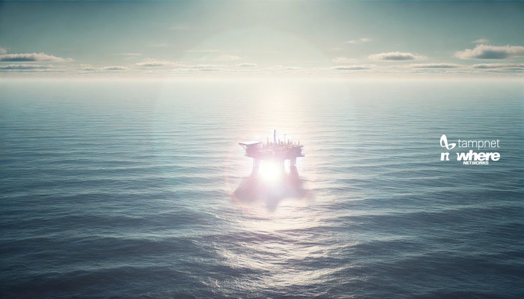 Oli rig in open sea.