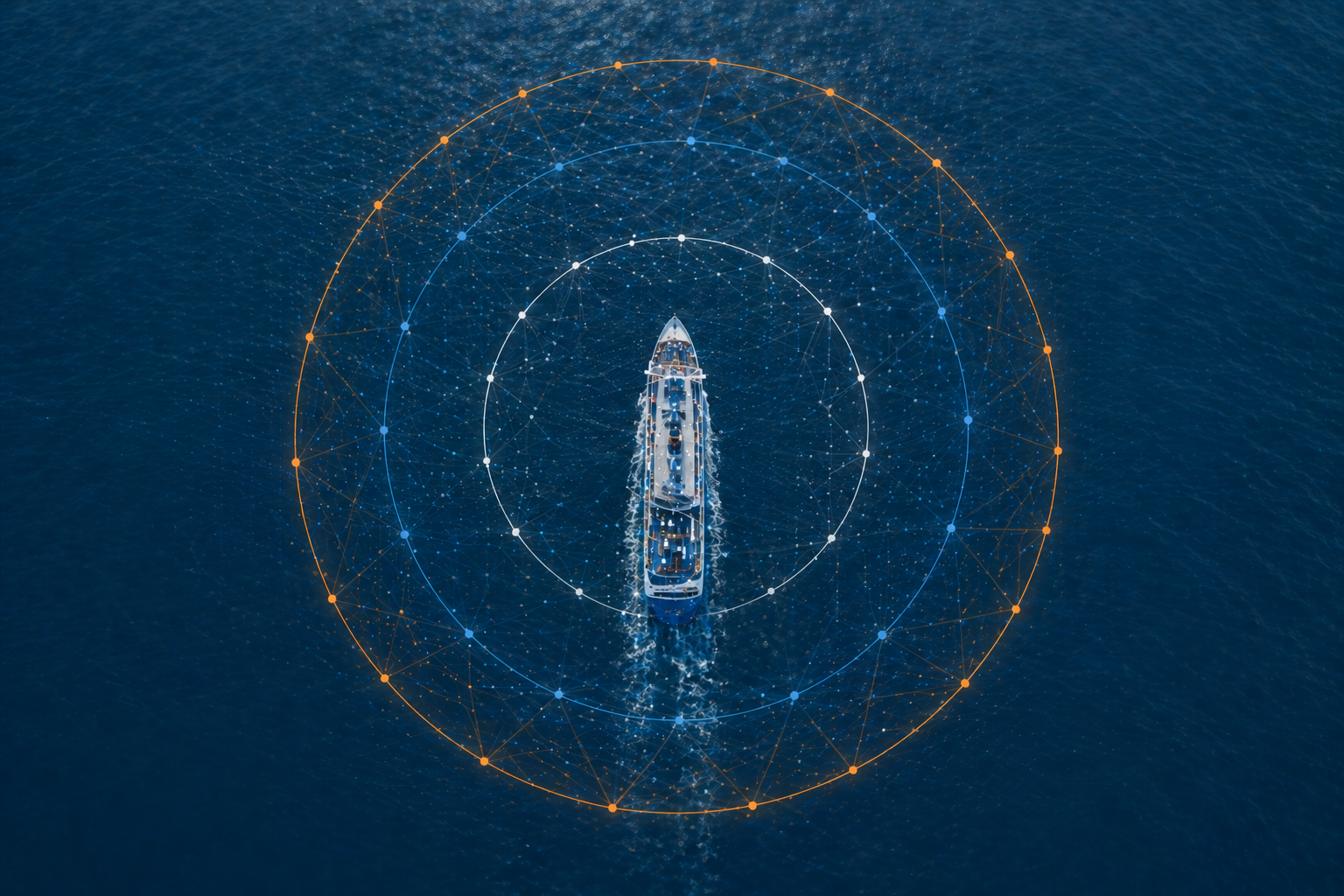 3 layers of network for a ferry at sea