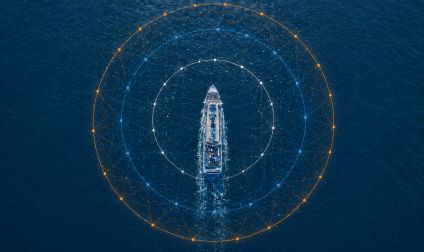 3 layers of network for a ferry at sea