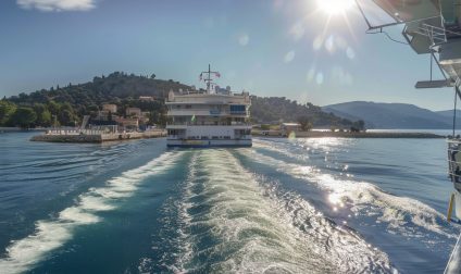 Mediterranean Summer view at sea.